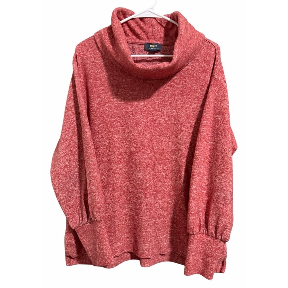 Maeve by Anthropologie Fleece Cowl Neck Sweater Red Women's Size Large